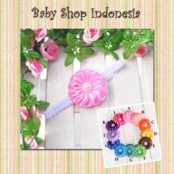 large H093 Bandana Ribbon Flower Pearl 25 pink